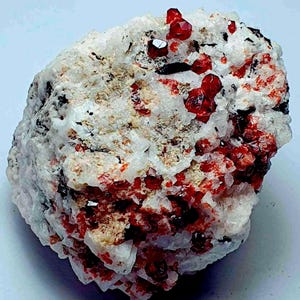 Authentic Combined Spessartite Garnet on Tourmaline Feldspar Matrix Specimen, from Pakistan 144,Gram