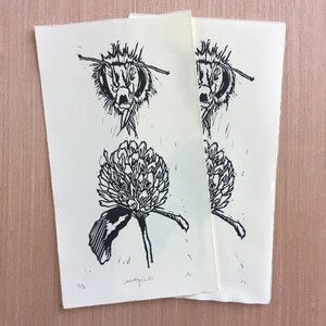 Vestigial - Original Art - Hand Printed Linoleum Block Print