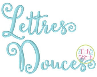Lettres Douces Embroidery Font 1.5", 2", 2.5" & 3", Letters, Punctuations and numbers in four sizes, INSTANT DOWNLOAD available