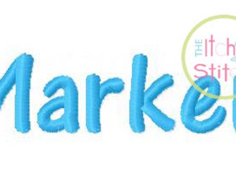 Marker Machine Embroidery Font 1"only (upper and lower A-Z) INSTANT DOWNLOAD now available