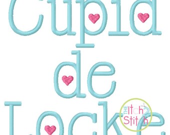 Cupid De Locke Embroidery Font 1.0", 1.5", 2.0", 2.5" & 3.0", Letters, Punctuations and numbers in four sizes, INSTANT DOWNLOAD available