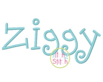 Ziggy Embroidery Font 1.0", 2.0",& 3.0" INSTANT DOWNLOAD now available