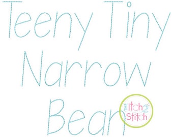 Teeny Tiny Narrow Bean Stitch Embroidery Font, Letters, Punctuation, and numbers in Seven sizes, INSTANT DOWNLOAD now available