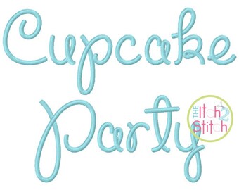 Cupcake Party Embroidery Font 1.0", 1.5", 2.0", 2.5" & 3.0", Letters, Punctuation and numbers in five sizes, INSTANT DOWNLOAD available