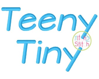 Teeny Tiny Embroidery Font .25", .50", 1.0", 1.5:", & 2.0" Letters, Punctuation, and numbers in five sizes, INSTANT DOWNLOAD now available