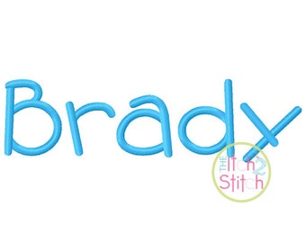 Brady Embroidery Font .5", 1.0", 1.5", 2.0:", & 2.5", Letters and numbers in five sizes, INSTANT DOWNLOAD now available