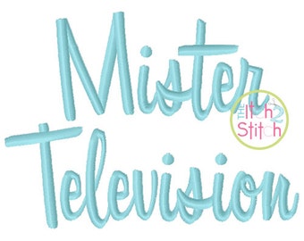 Mister Television Embroidery Font 1.0", 1.5", 2.0", 2.5" & 3.0", Letters, Punctuation and numbers in five sizes, INSTANT DOWNLOAD available