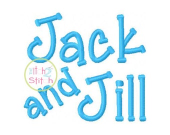Jack and Jill Embroidery Font 1.0", 1.5",& 2.0" INSTANT DOWNLOAD now available