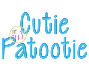 Cutie Patootie Embroidery Font 1.0", 1.5" & 2.0" INSTANT DOWNLOAD now available