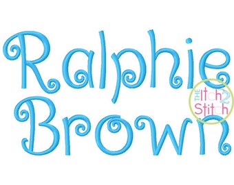 Ralphie Brown Embroidery Font .75", 1.25", 1.75:", & 2.25 Letters and numbers in four sizes, INSTANT DOWNLOAD now available
