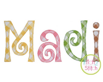 Amorette Bean Applique Alphabet Font, in sizes 3", 3.5", 4", 4.5", 5", 5.5", 6", 6.5", & 7" INSTANT DOWNLOAD now available