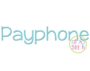 Payphone Machine Embroidery Font 0.5