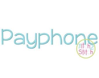 Payphone Machine Embroidery Font 0.5