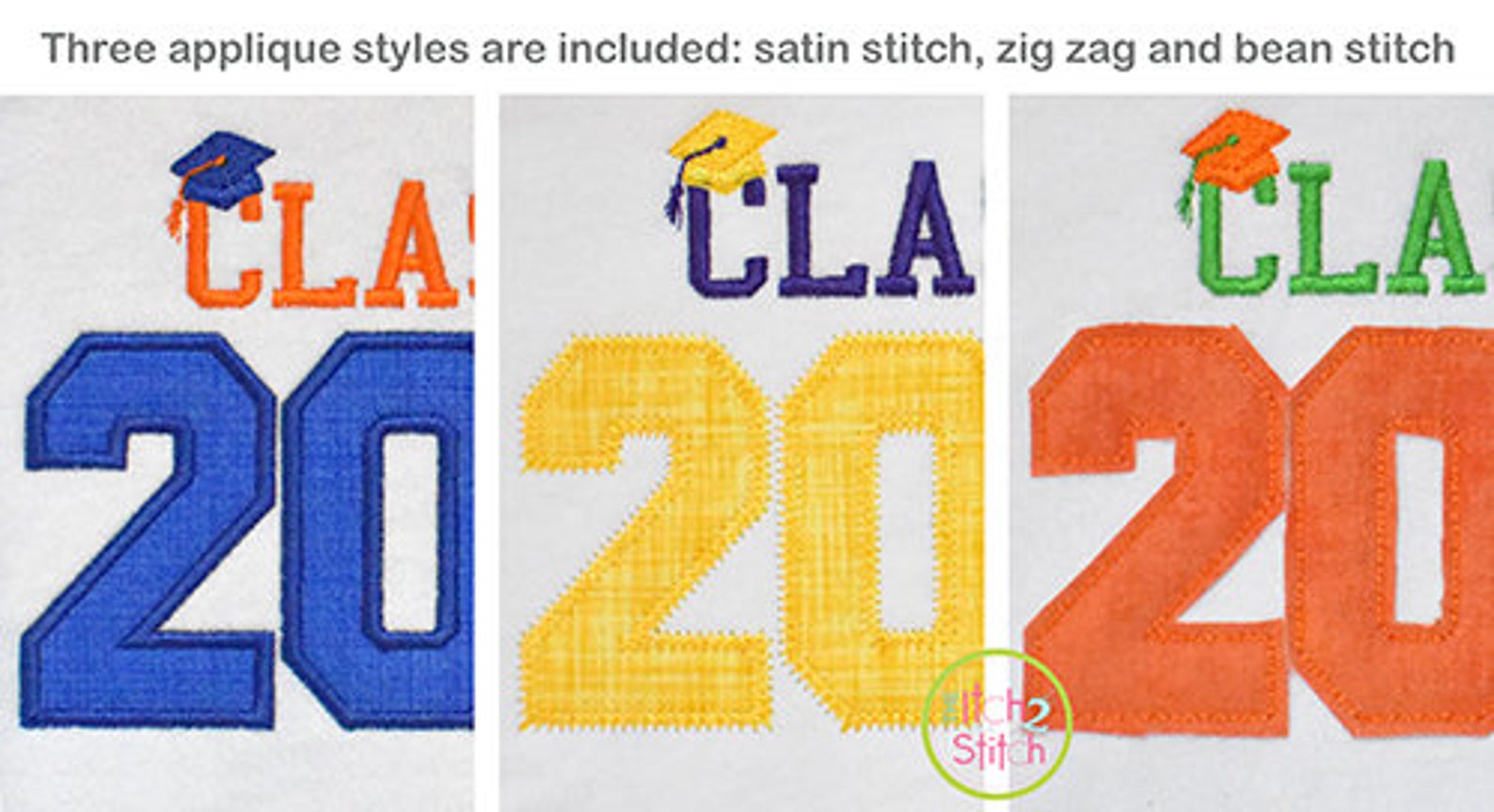 Class Of 2026 Applique Design Set Satin Stitch Zig Zag And Etsy