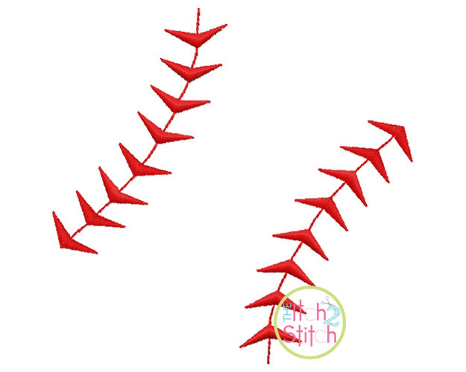 Baseball Laces Design for Machine Embroidery Shown With Our Etsy