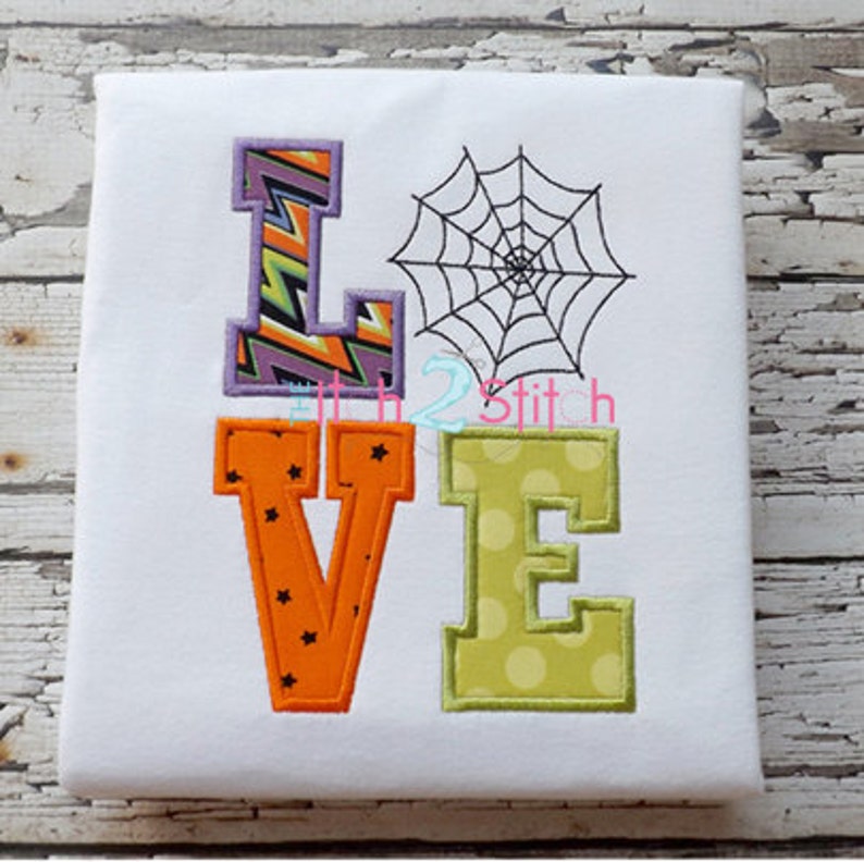 Spider  LOVE Applique For Machine Embroidery INSTANT Etsy