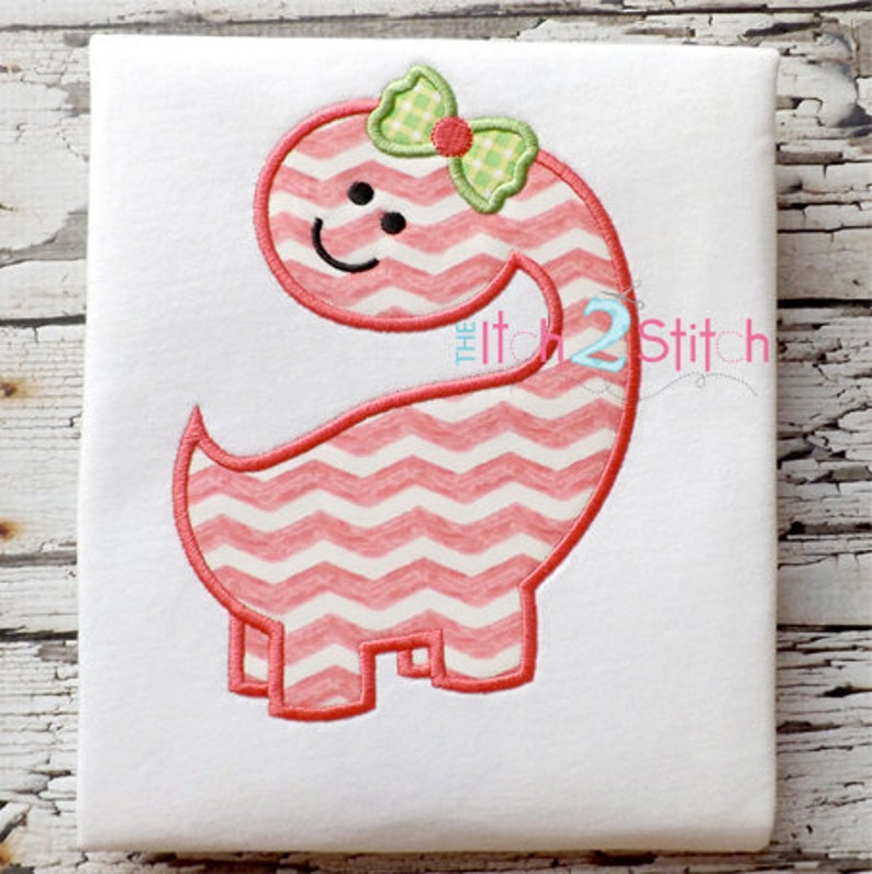 Dinosaur Girl 2 Applique Design 4x4 5x7 and 6x10 INSTANT Etsy