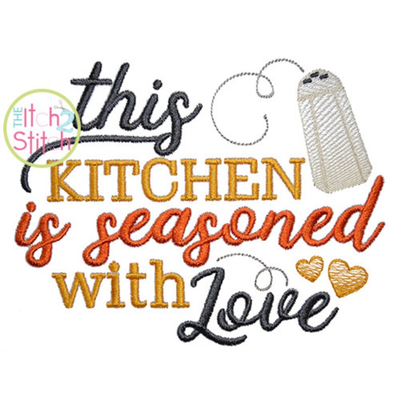 This Kitchen is Seasoned With Love Embroidery Design INSTANT Etsy