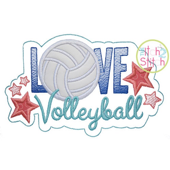 Love Volleyball Applique Design for Machine Embroidery | Etsy