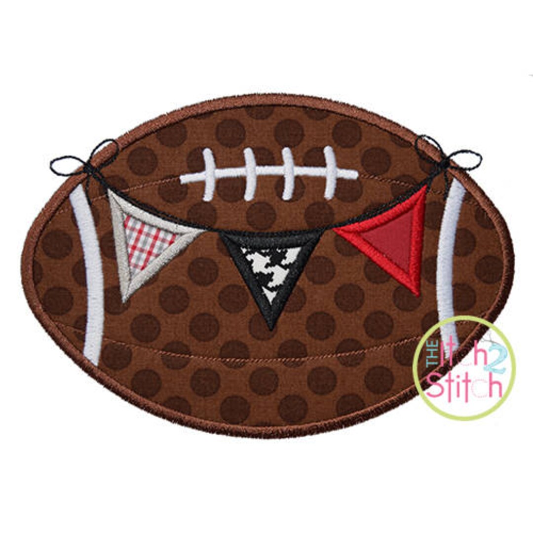 Football Pennant 2 Applique Design for Machine Embroidery in Etsy