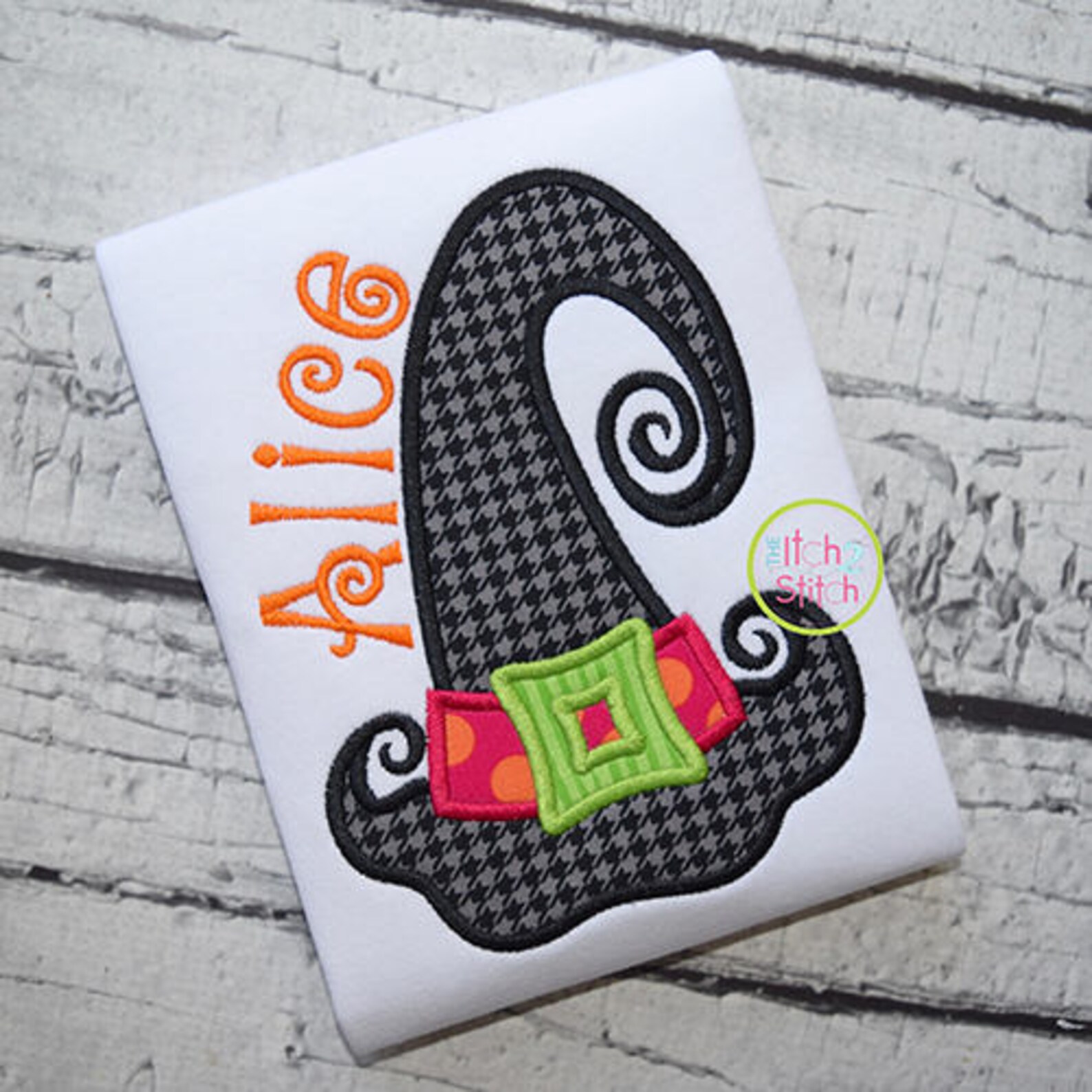 Whimsical Witch Hat Applique Design for Machine Embroidery Etsy