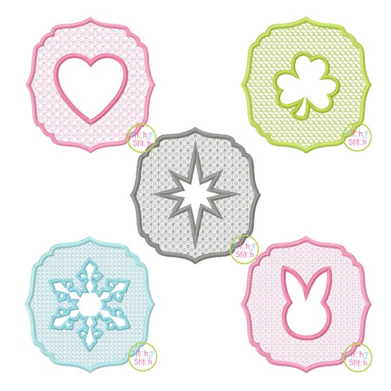 Embossed Embroidery Design Set 1 for machine embroidery five Etsy