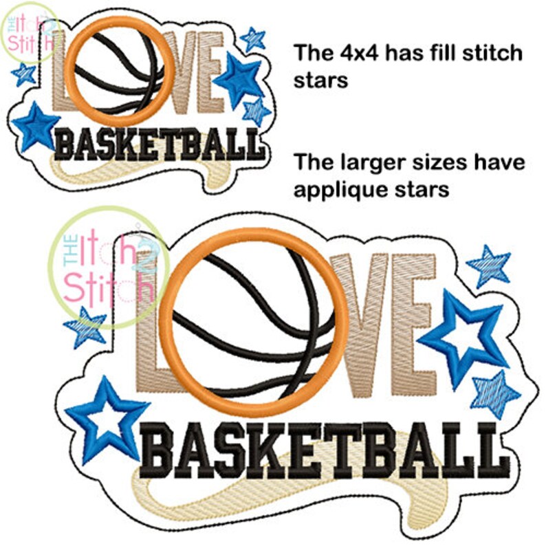 Love Basketball Applique Design for Machine Embroidery Etsy