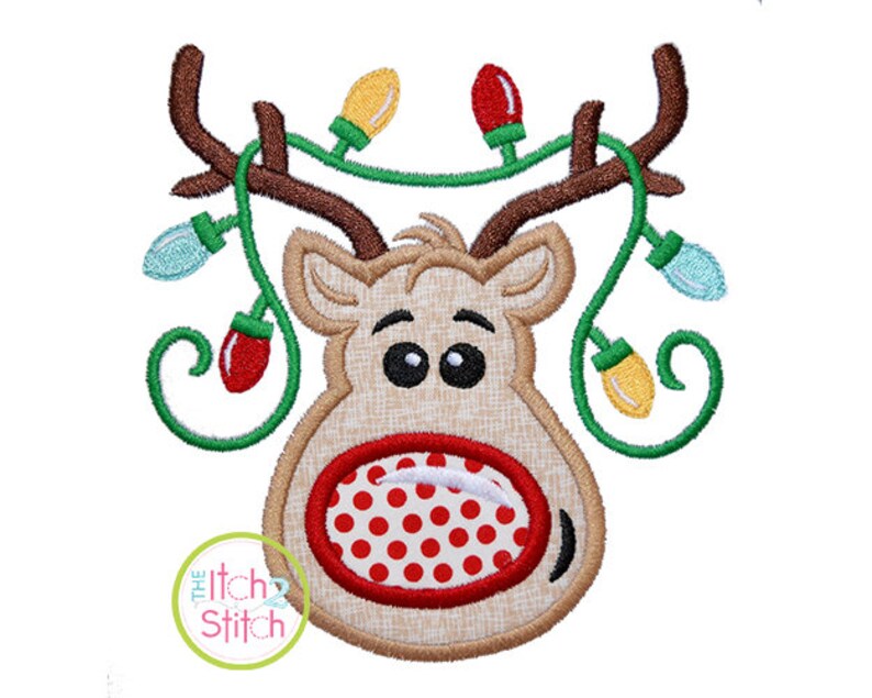 Download Reindeer Boy with Lights Applique Design shown with our | Etsy