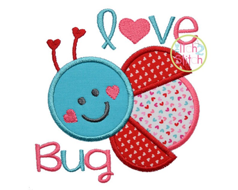 Love Bug Ladybug Applique Design for Machine Embroidery Hoop Etsy