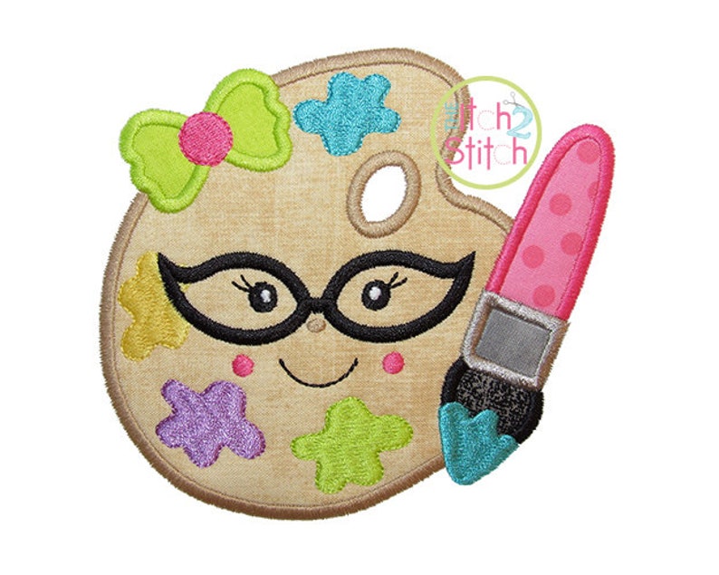 Art Glasses Girl Applique Design for Machine Embroidery Etsy