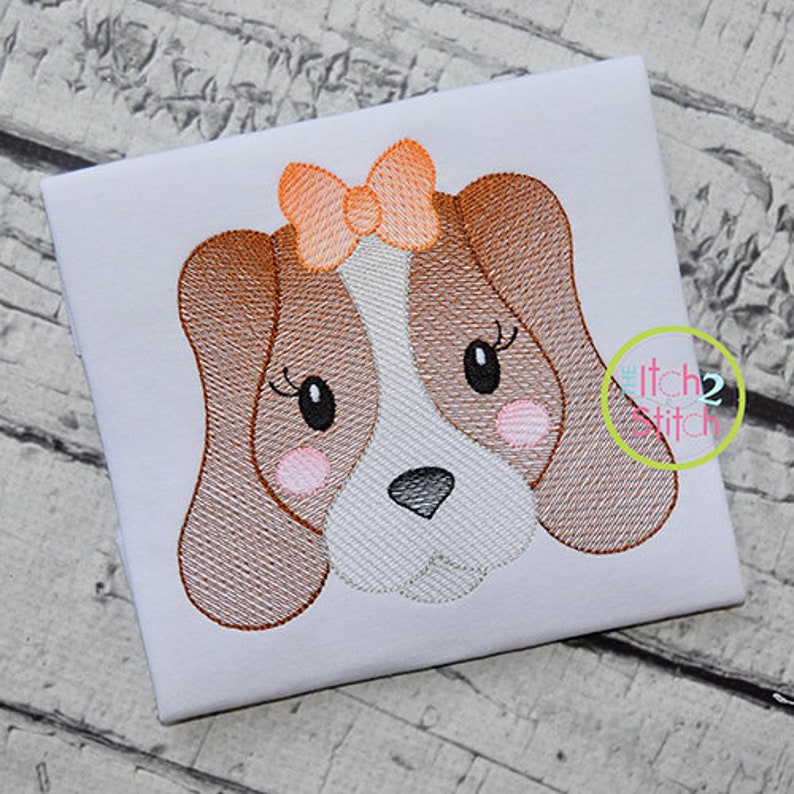 Hound Dog Face Girl Sketch Embroidery for machine Applique and Etsy