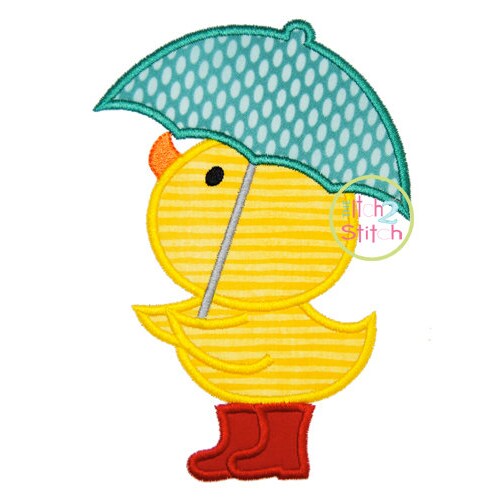 Duck Umbrella Applique Design for Machine Embroidery Shown Etsy