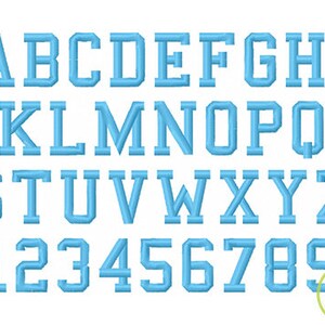 Varsity Embroidery Font in Sizes .50 .75 - Etsy