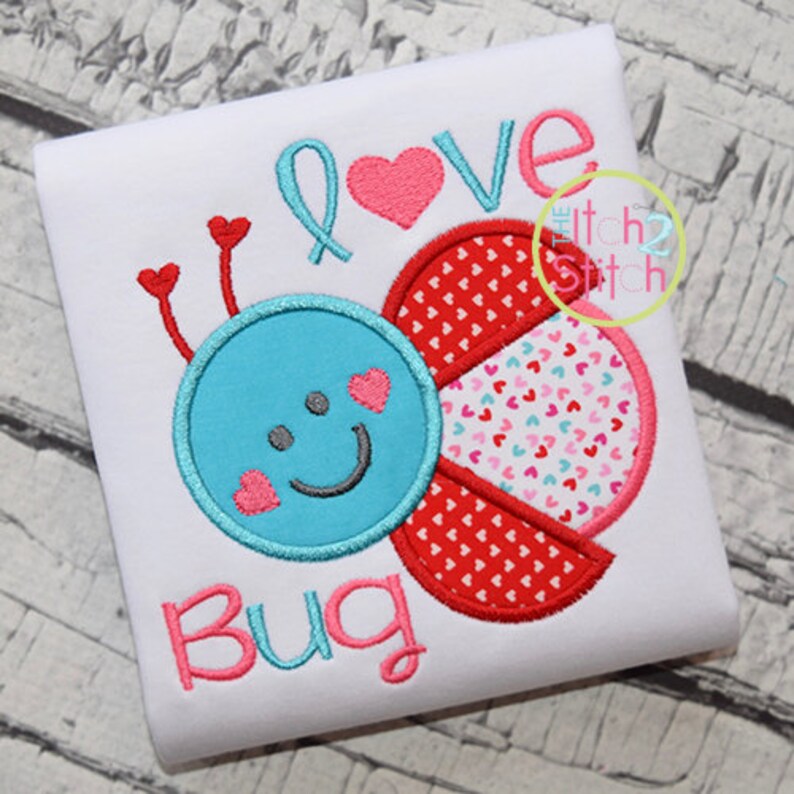 Love Bug Ladybug Applique Design for Machine Embroidery Hoop Etsy