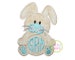 Bunny Monogram Applique Design For Machine Embroidery shown with our 'Natural Circle' Font NOT Included  INSTANT DOWNLOAD now available 