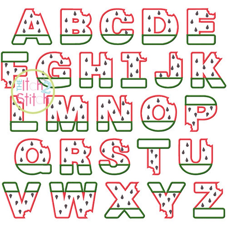 Watermelon Alphabet Applique Set 3 4 5 | Etsy