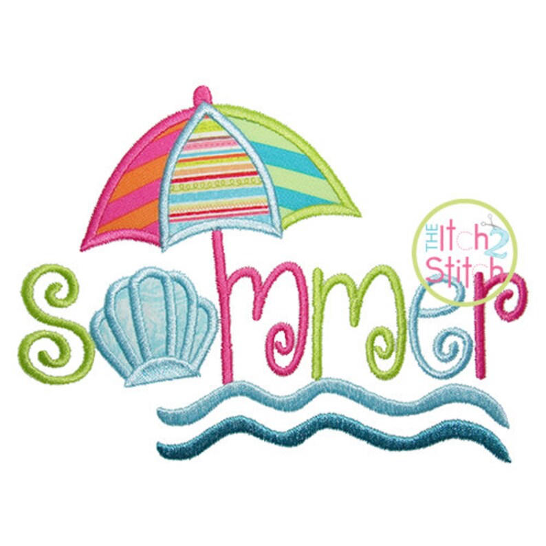 Summer applique design for machine embroidery hoop sizes  etsy Summer applique design for machine embroidery hoop sizes  etsy