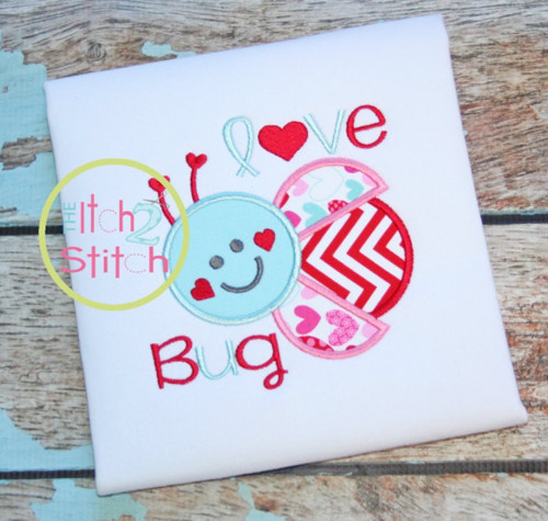 Love Bug Ladybug Applique Design for Machine Embroidery Hoop Etsy
