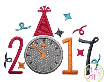 2017 New Year Applique machine embroidery design, INSTANT DOWNLOAD now available