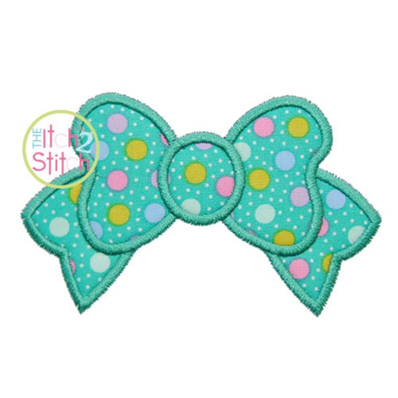 Bow Applique Design In Sizes 2 3 4 Etsy