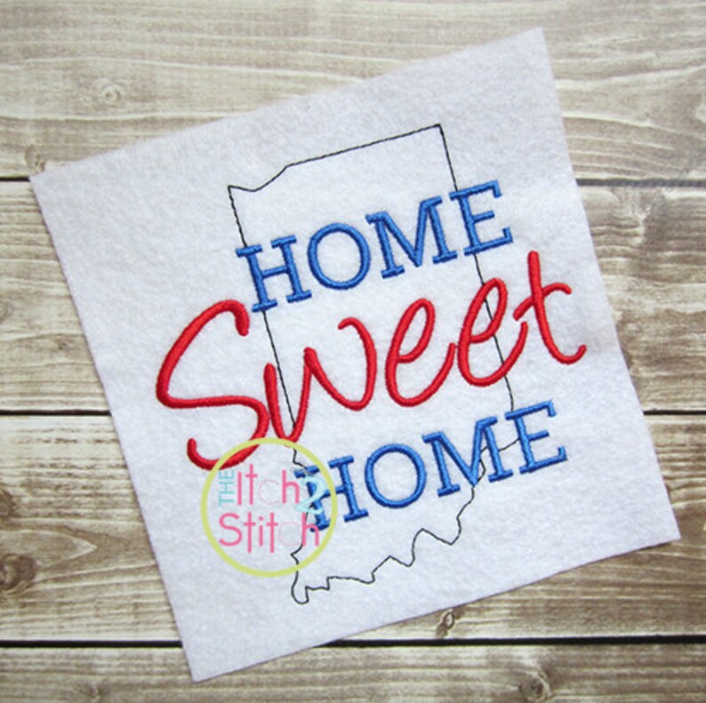 Home Sweet Home Indiana Embroidery Design for Machine Etsy