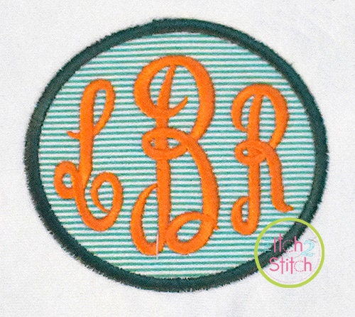 Oval Monogram Frame Applique Design for Machine Embroidery | Etsy