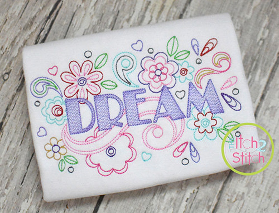 Dream Doodle Embroidery Design For Machine Embroidery Etsy
