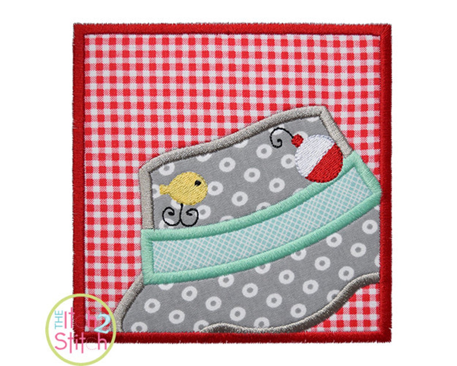 Fishing Hat Box Applique Design for Machine Embroidery Sizes Etsy