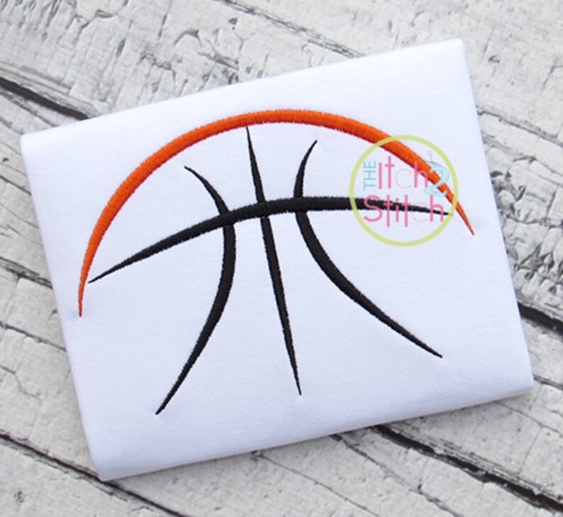 Half Basketball Embroidery Design Hoop Sizes 4x4 5x7 & Etsy