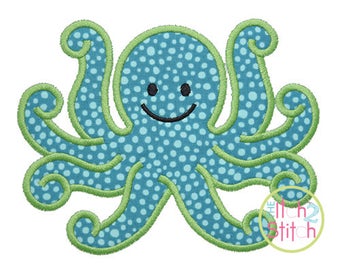 Octopus Applique Design (font NOT included) In Hoop Sizes 4x4, 5x7, and 6x10 INSTANT DOWNLOAD now available