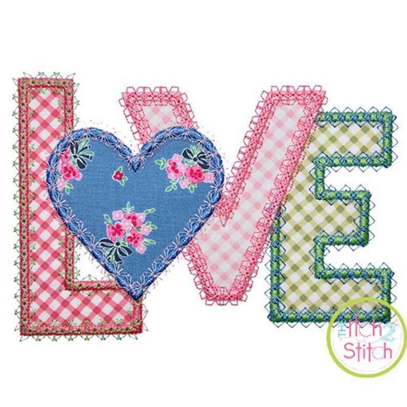 Fancy Love Applique Design for Machine Embroidery INSTANT Etsy