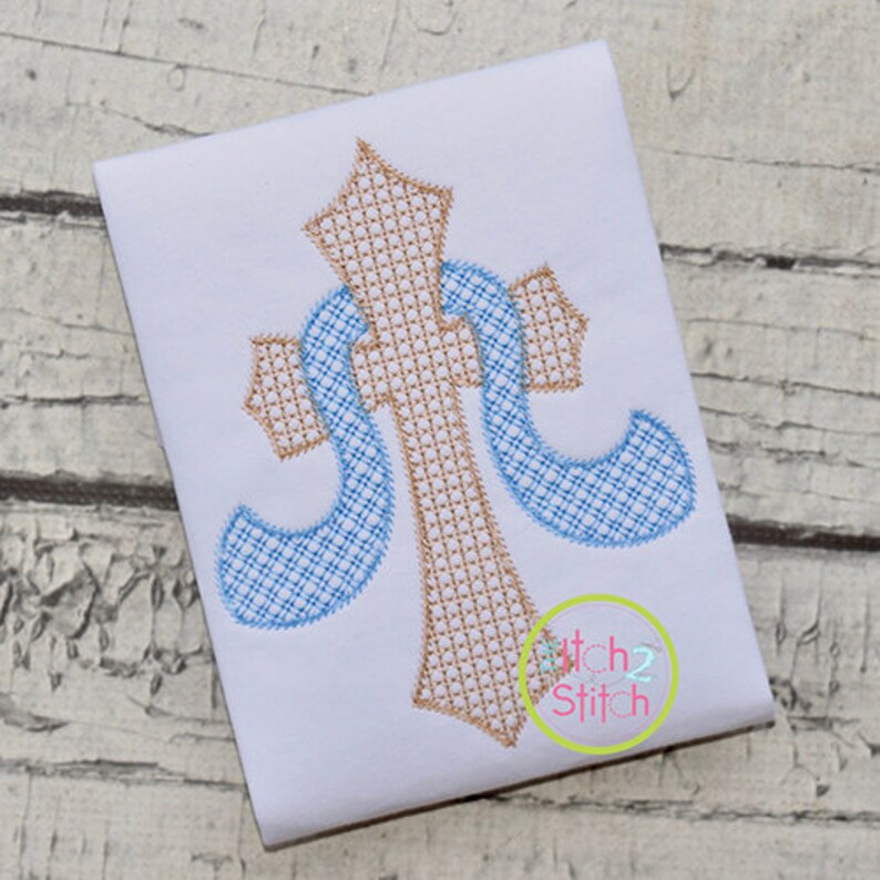 Cross With Sash Motif Embroidery Design for Embroidery Etsy