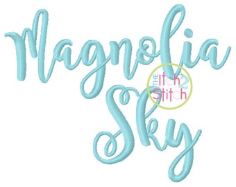 Magnolia Sky Embroidery Font 1", 1.5", 2", & 2.5:", Letters, Punctuations and numbers in four sizes,  INSTANT DOWNLOAD now available
