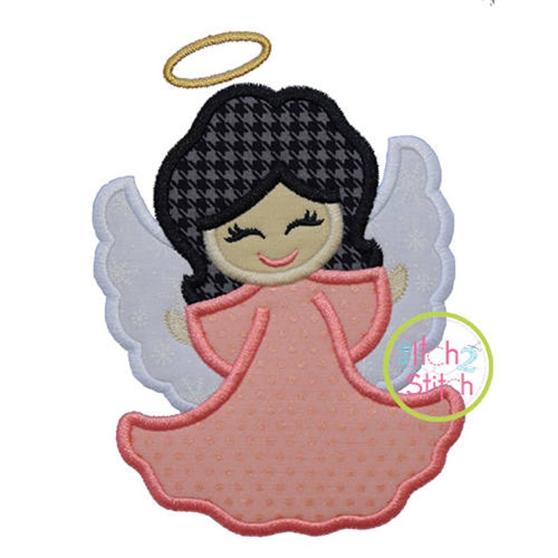 Little Angel Girl Applique design for machine embroidery Etsy
